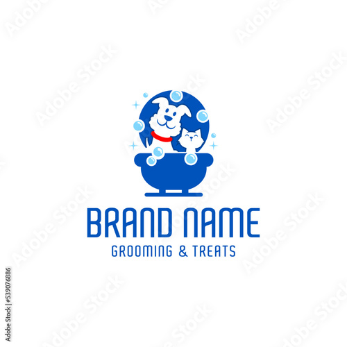 Grooming and treat pet logo vector simple animal
