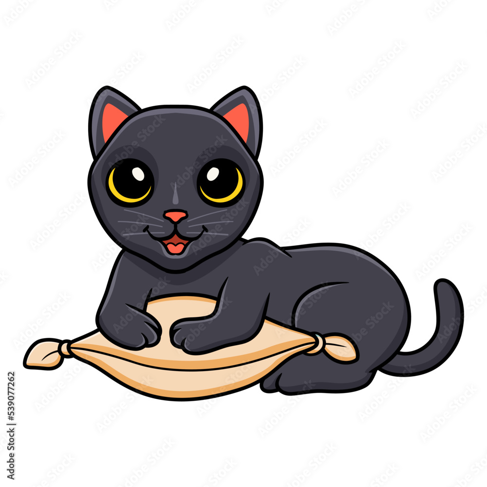 Cute bombay cat cartoon on the pillow Cute bombay cat cartoon on the pillow