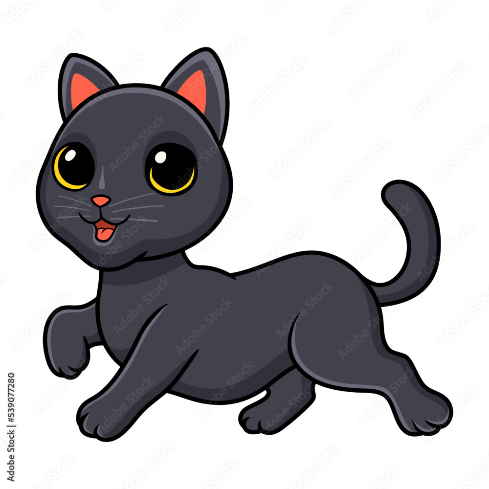 Naklejka premium Cute bombay cat cartoon posing
