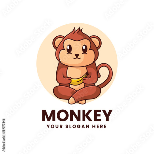Monkey logo vector illustration template