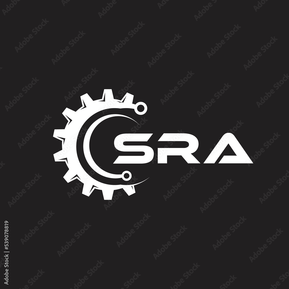 SRA letter technology logo design on black background. SRA creative ...