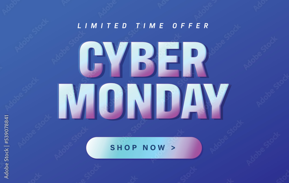 Cyber Monday. Cyber Monday sale horizontal poster or banner for seasonal discounts. Cyber Monday. Cyber Monday sale horizontal poster or banner for seasonal discounts.