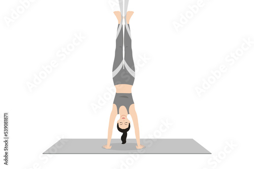 Handstand Pose Aerial, Adho Mukha Vrksasana Aerial