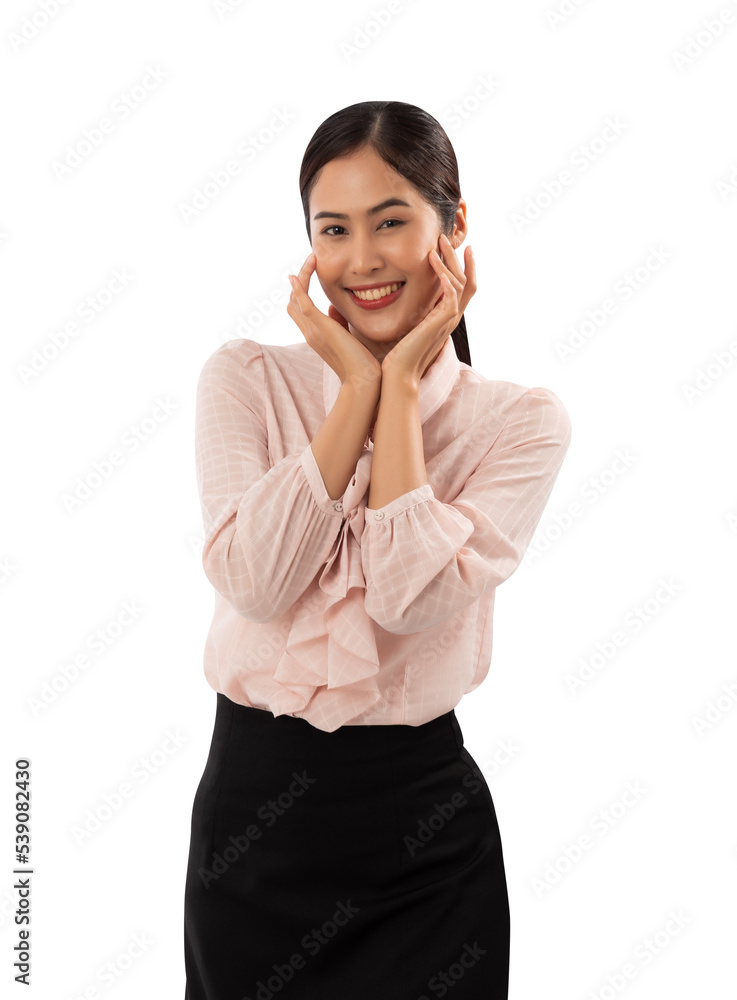 Portrait of a smiling asian woman cutout, Png file. Portrait of a smiling asian woman cutout, Png file.