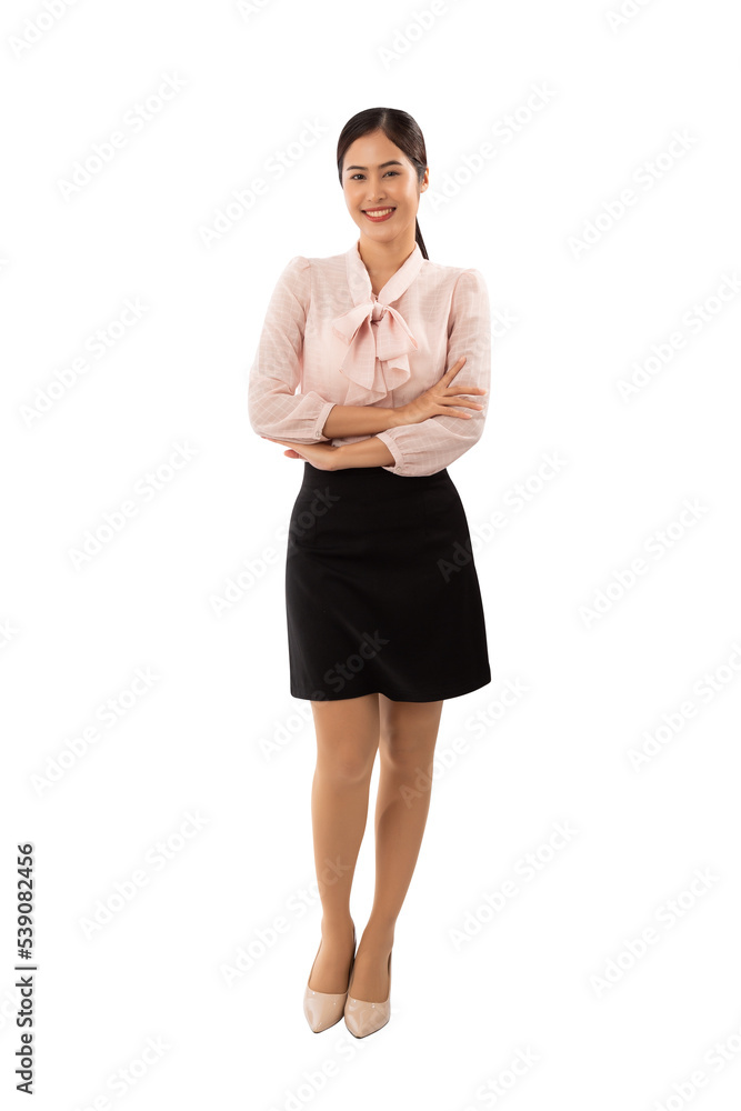 Portrait of a smiling asian woman standing cutout, Png file. Portrait of a smiling asian woman standing cutout, Png file.