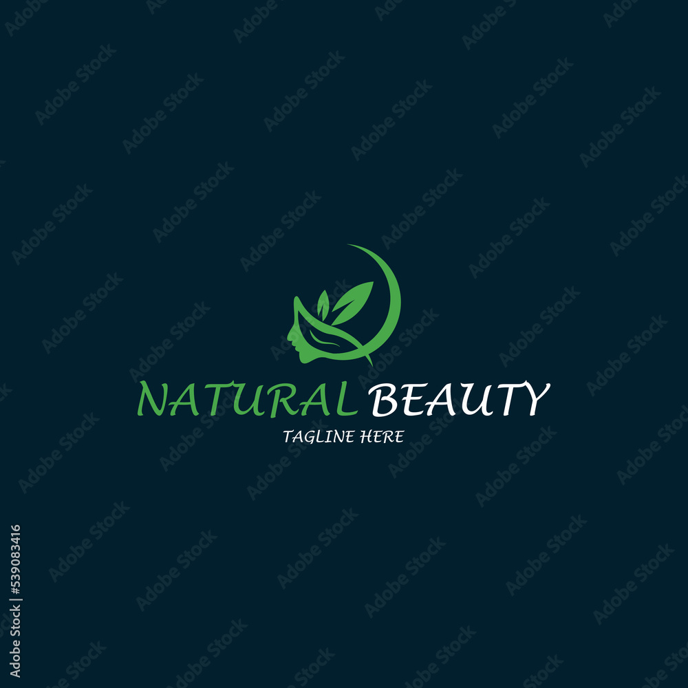natural beauty girl spa and salon logo design
