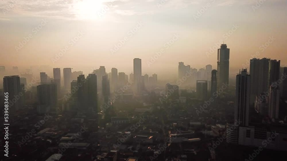 Silhouette of urban buildings in Jakarta Silhouette of urban buildings in Jakarta