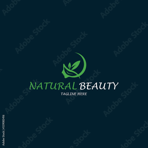natural beauty girl spa and salon logo design