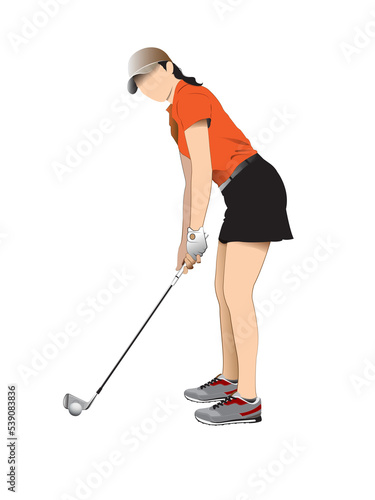 female golfer playing