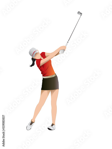 female golfing