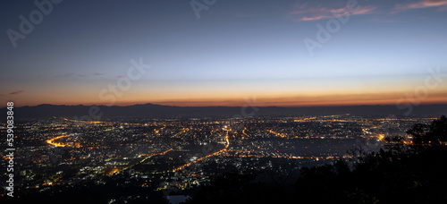 Panorama view of sunrise over Chiang Mai city , Thailand