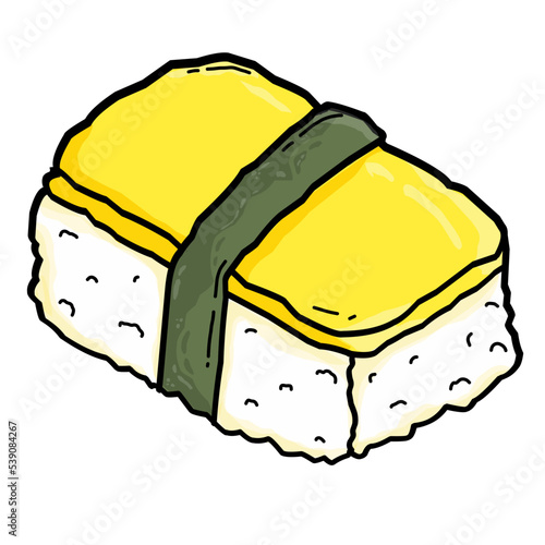 Tamago sushi illustration