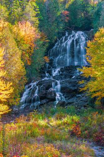 View of Beaver Brook Falls in autumn.Colebrook.Coos County.New Hampshire.USA photo