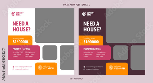 House Rent Or Sale Social Media Post Template