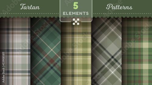 Military tartan seamless patterns, merry christmas texture, checkered scottish fabric