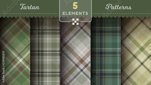 Military tartan seamless patterns, merry christmas texture, checkered scottish fabric