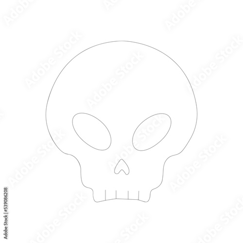 Emotions cartoon skull on a white background - Skull with smile Vector illustration.