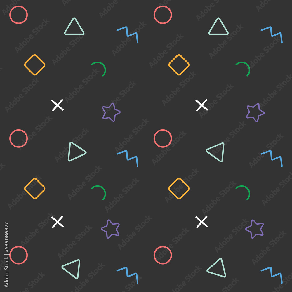 Cute and colorful pattern with random line shape Cute and colorful pattern with random line shape