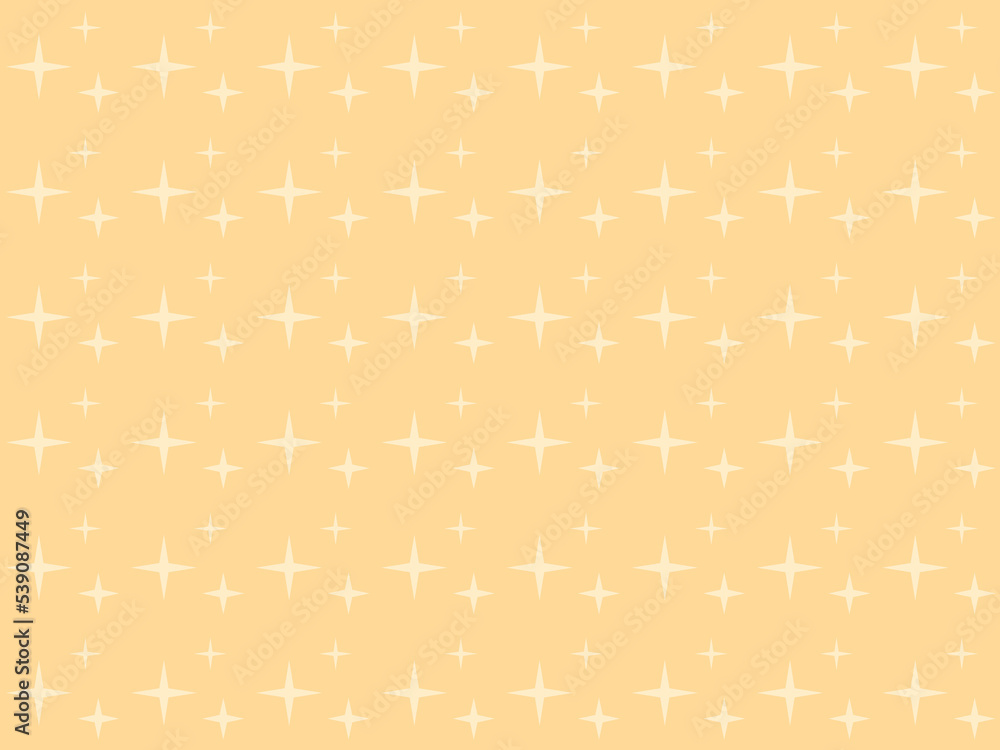 Flat twinkle star or shiny flare pattern on retro yellow background