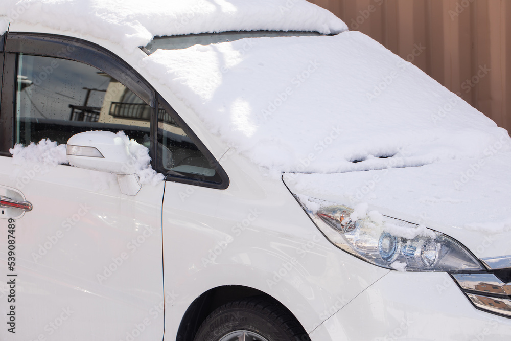 Fototapeta premium 車に積もった雪 snow cover