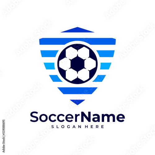 Free Download Shield Soccer logo template, Football Shield logo design vector - GFXLoad
