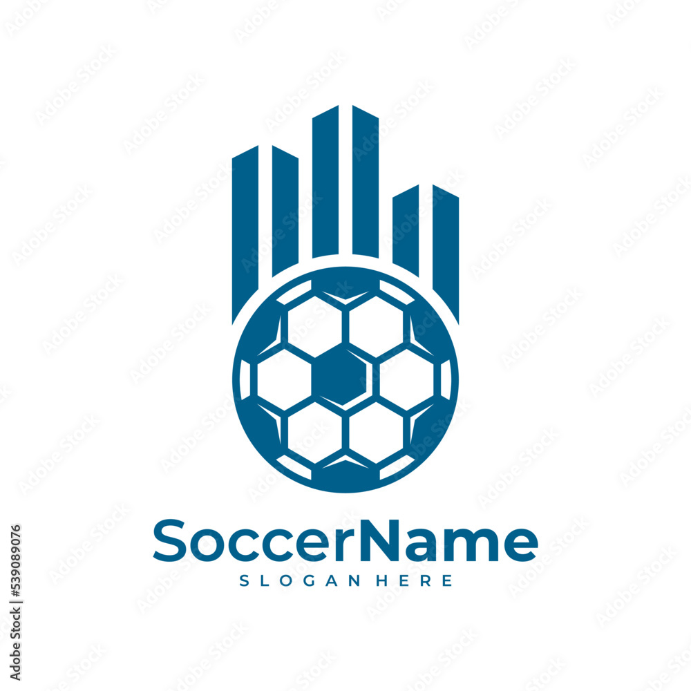 Obraz premium City Soccer logo template, Football City logo design vector