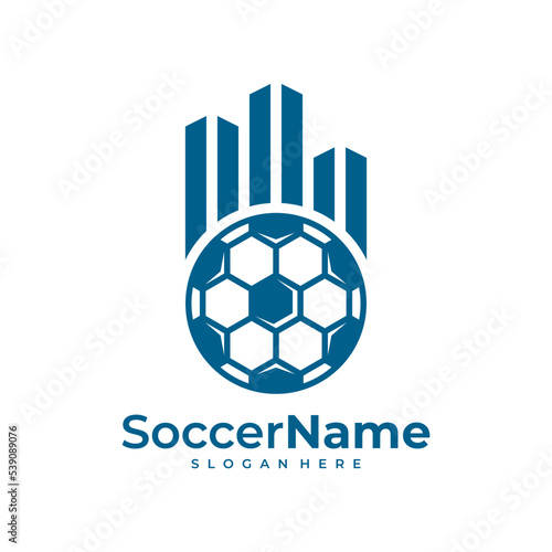 City Soccer logo template  Football City logo design vector