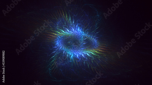 3D rendering abstract multicolor technology fractal light background