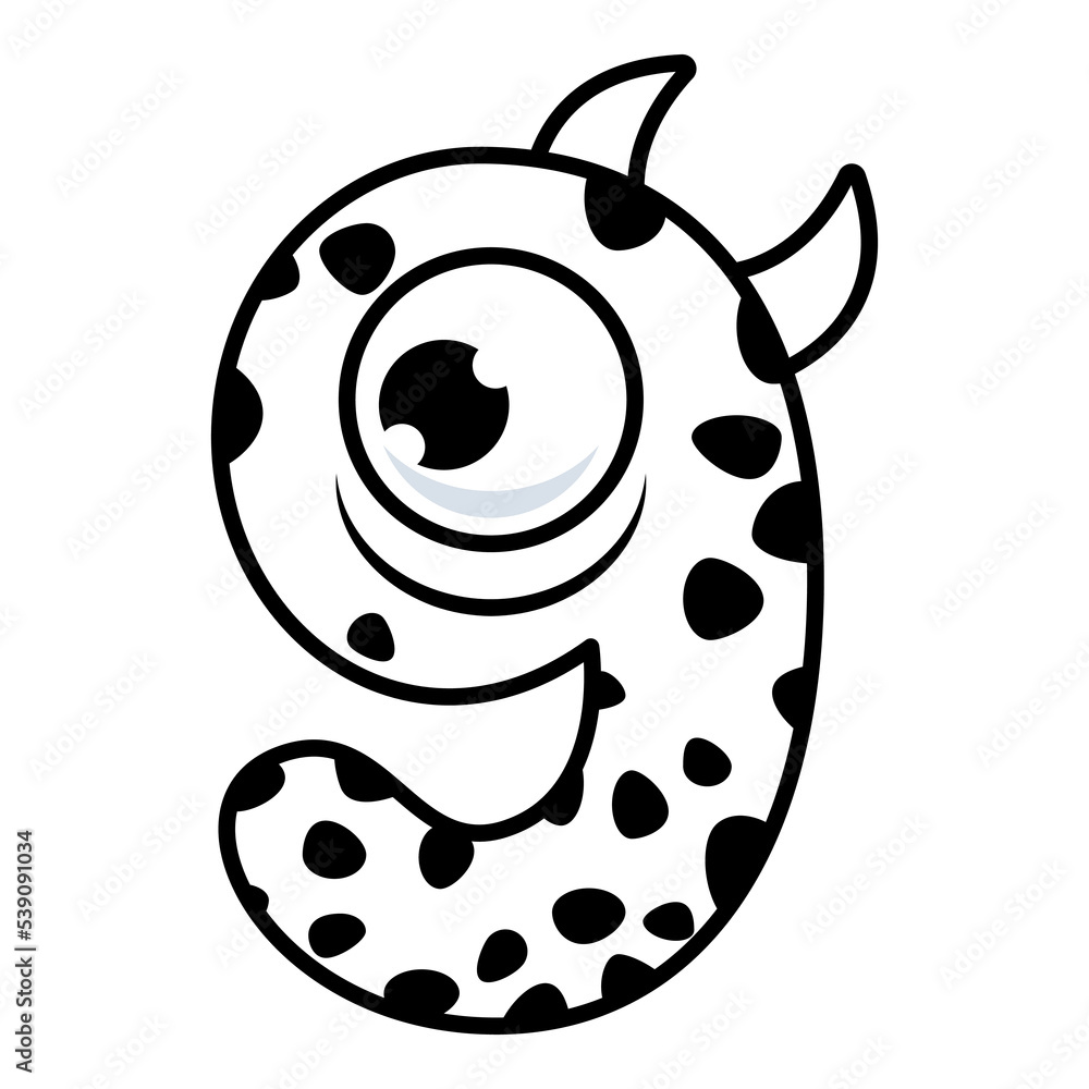 9 Funny Monsters Colorful Numbers Cute Fantasy Aliens In The Shape Of 9-funny-monsters-colorful-numbers-cute-fantasy-aliens-in-the-shape-of