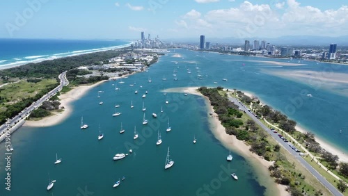 Summertime Gold Coast beach shoreline
