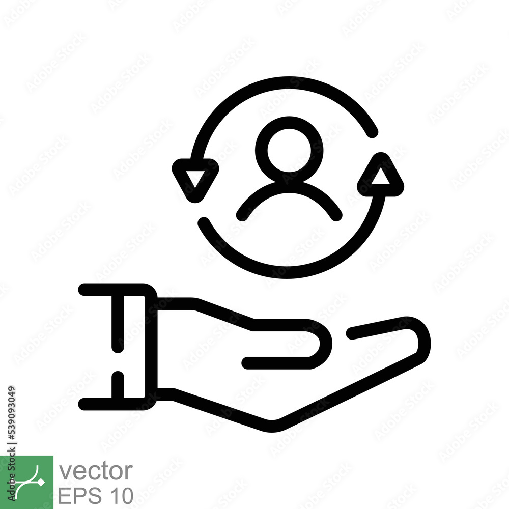 Care customer icon. Simple outline style. Total inclusive service, support, costumer service center concept. Thin line vector illustration isolated on white background. EPS 10. Care customer icon. Simple outline style. Total inclusive service, support, costumer service center concept. Thin line vector illustration isolated on white background. EPS 10.