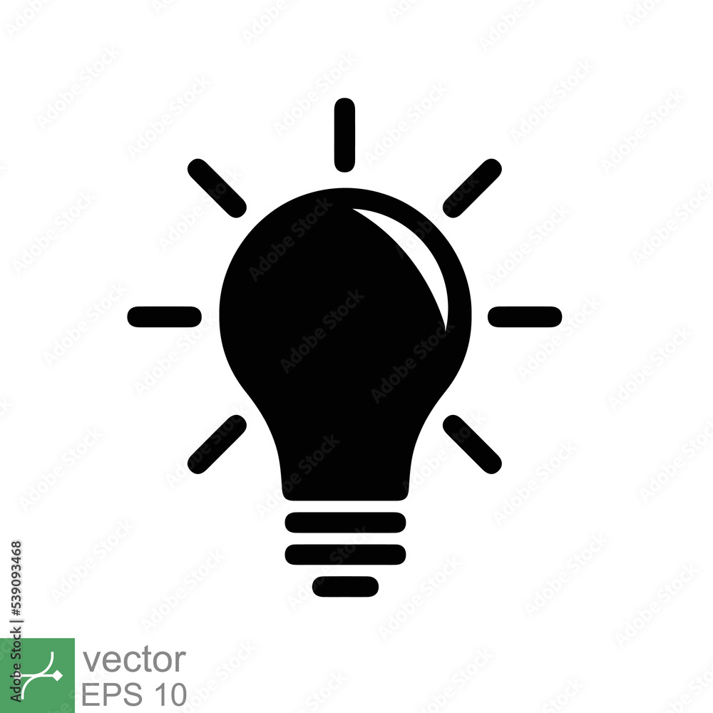 Lamp icon. Simple solid style. Bulb, light, idea, lightbulb, intelligent, think, creative concept. Glyph vector illustration flat symbol isolated on white background. EPS 10. Lamp icon. Simple solid style. Bulb, light, idea, lightbulb, intelligent, think, creative concept. Glyph vector illustration flat symbol isolated on white background. EPS 10.