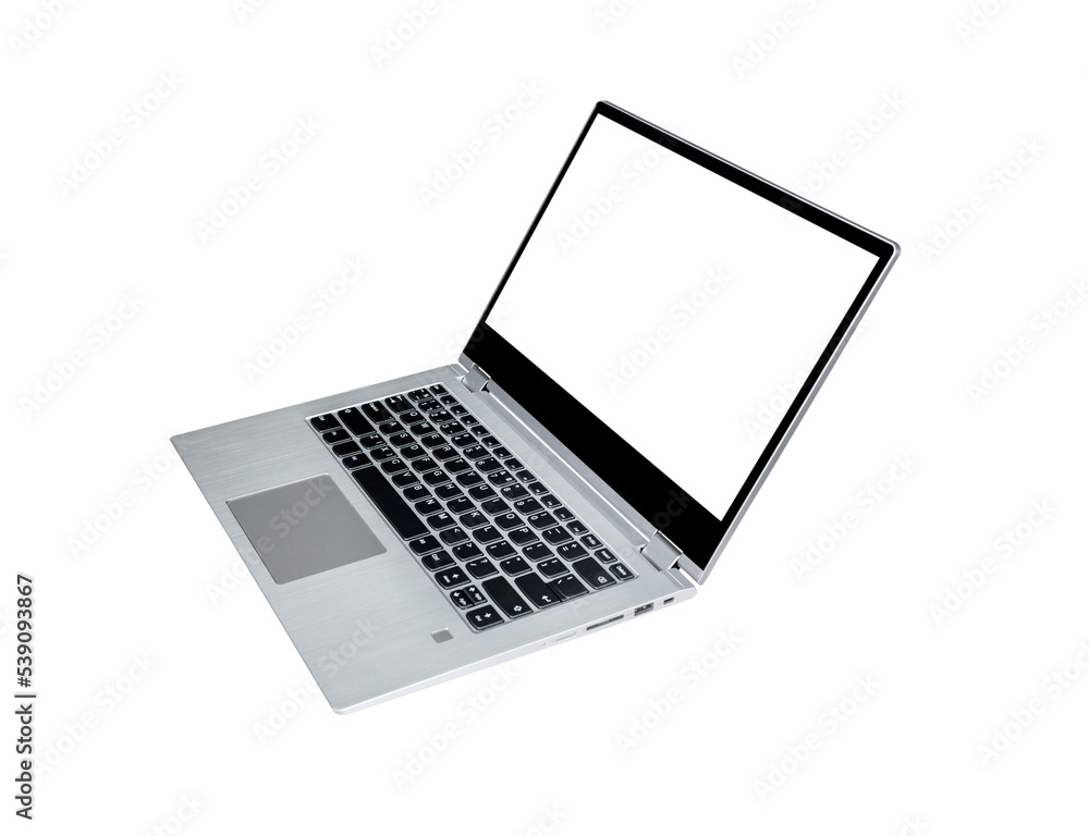 Laptop with blank screen isolated Laptop with blank screen isolated