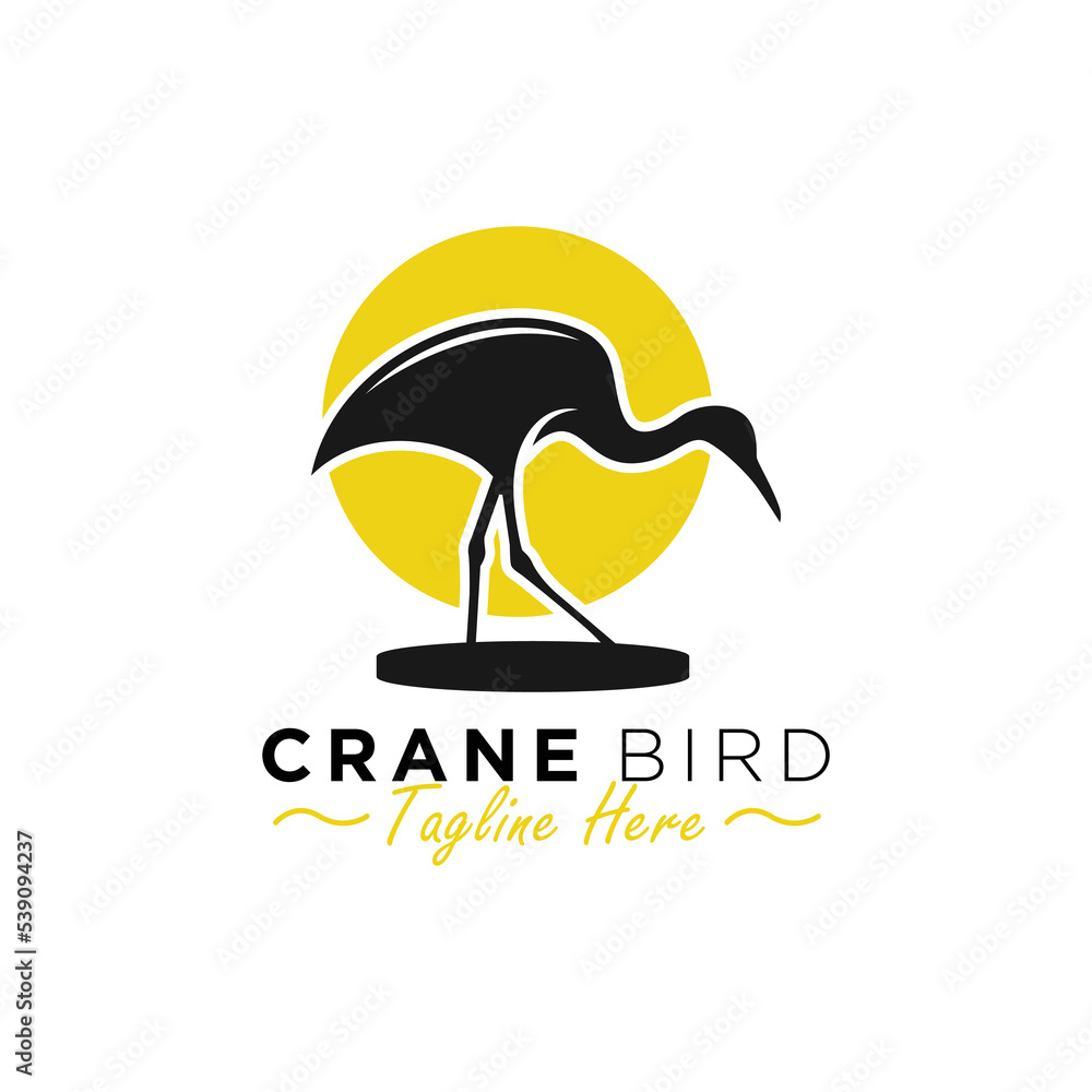 Obraz premium stork illustration logo design