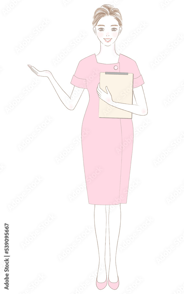 笑顔の女性の全身きれいめイラスト 笑顔の女性の全身きれいめイラスト