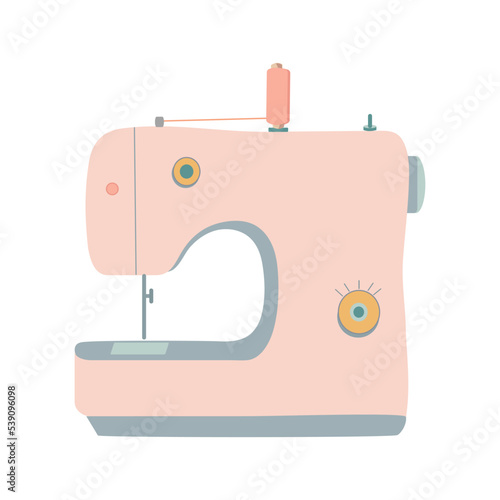 Sewing machine icon. Cartoon illustration of sewing machine. Vector illustration isolated on white background.