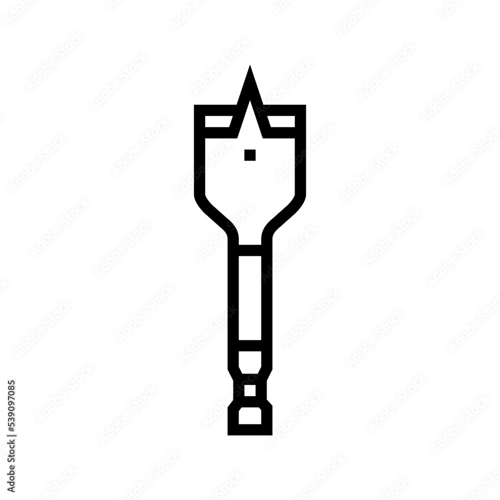 spade drill bit line icon vector. spade drill bit sign. isolated contour symbol black illustration spade drill bit line icon vector. spade drill bit sign. isolated contour symbol black illustration