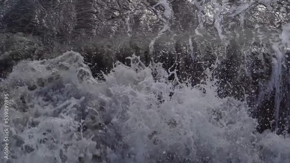 Big sea Waves with foam in beautiful Black Sea,slow motion Big sea Waves with foam in beautiful Black Sea,slow motion