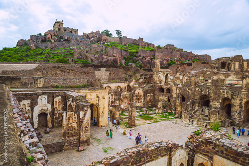 Photo Ruins of the Golconda Fort, Hyderabad District, Telangana, India.