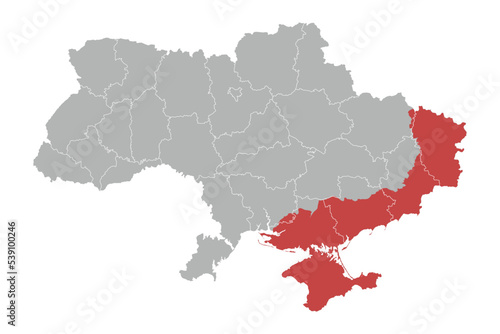 Political map of Ukraine with borders photo