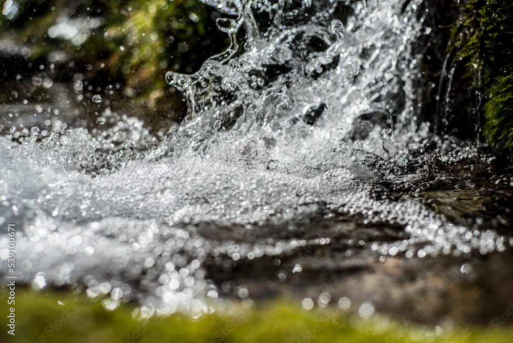 Pure and crystal clear water splashing Pure and crystal clear water splashing