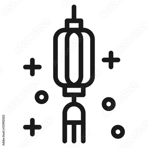 lantern light lamp chinese new year simple line icon