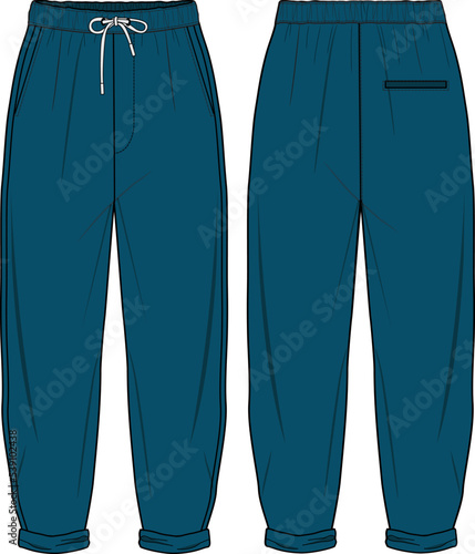 MEN AND BOYS WEAR TRACK JOGGERS AND TROUSERS VECTOR SKETCH
