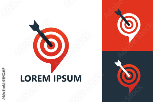 Arrow target chat logo template design vector
