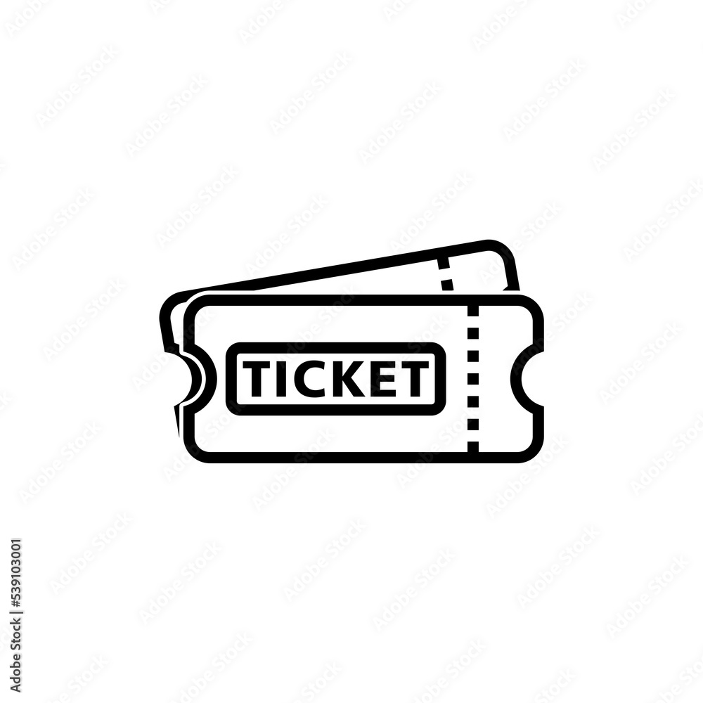 Ticket line icon isolated on white background from casino collection
