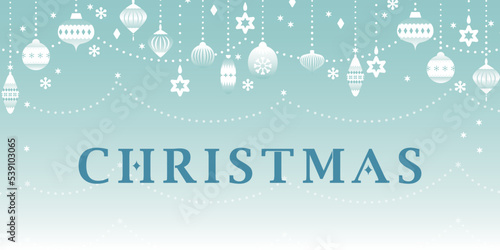 冬のオーナメント グラデーション 背景イラスト _ ベクター 素材 長方形 横長 1:2 明るい クリスマス