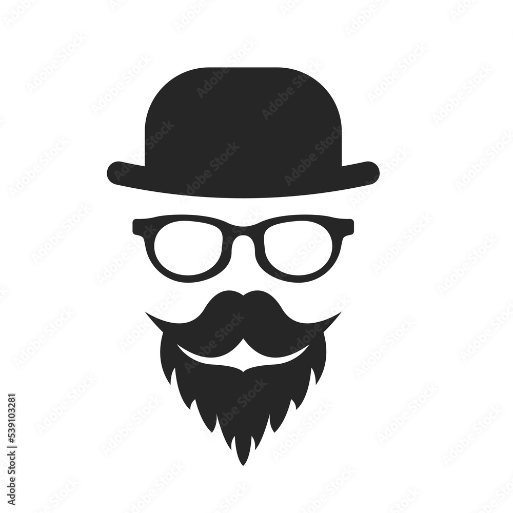 Icon of a man with a beard. Vector illustration