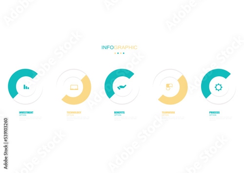 Business data visualization. timeline infographic icons designed for abstract background template stock illustration Infographic, Number 5, Circle, Part Of, Footpath