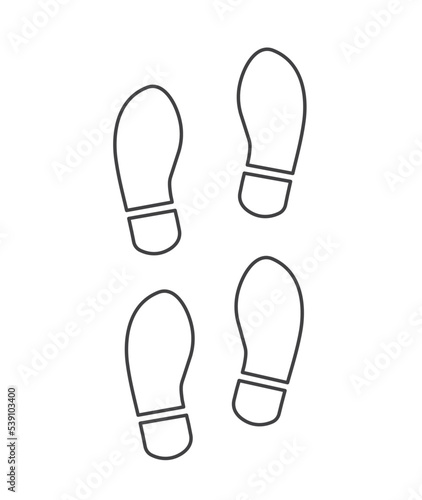 Footsteps, shoeprint icon isolated on white background. Vector illustration.
