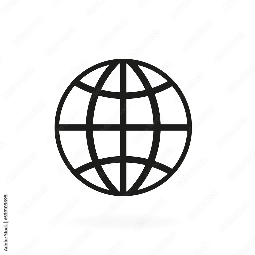 Earth icon on a white background. Vector illustration Earth icon on a white background. Vector illustration